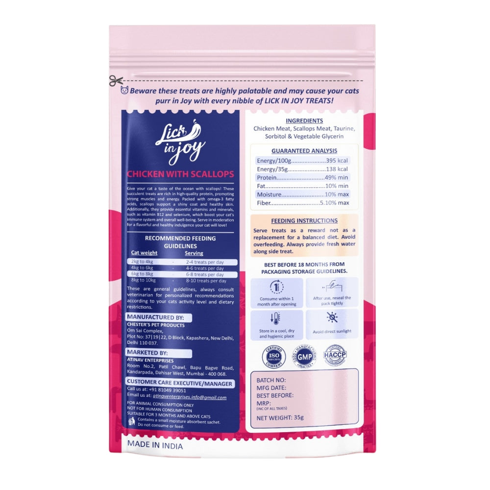 Lick in Joy Chicken with Scallops Cat Treat 35g