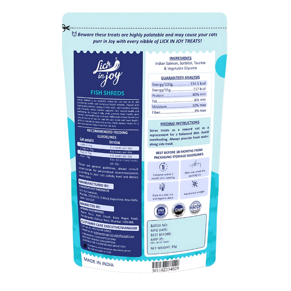 Lick in Joy Indian Salmon Cat Treats 35g