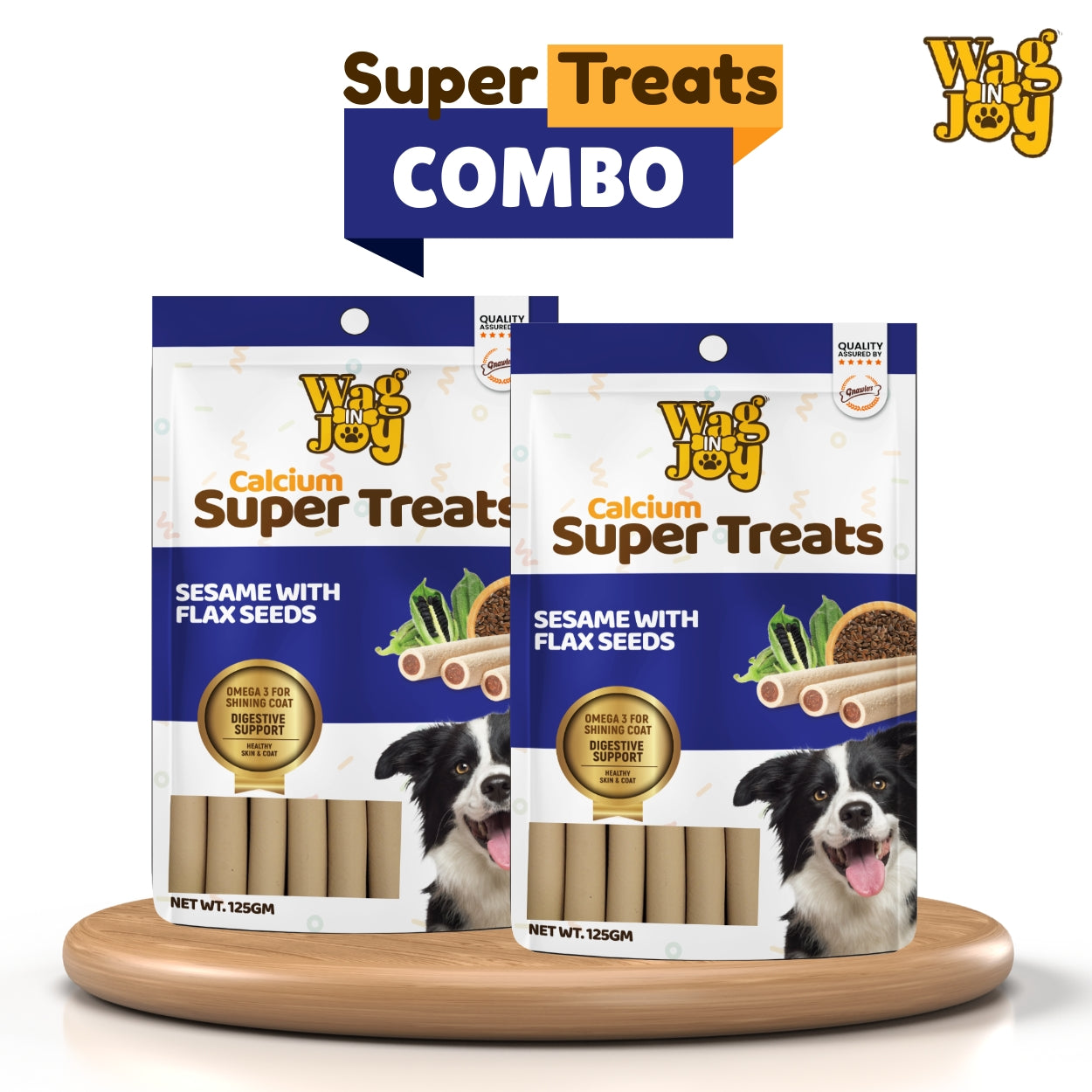 Calcium Super Treats Sesame with Flax Seeds for Dogs – Pack of 2 (125gm Each)
