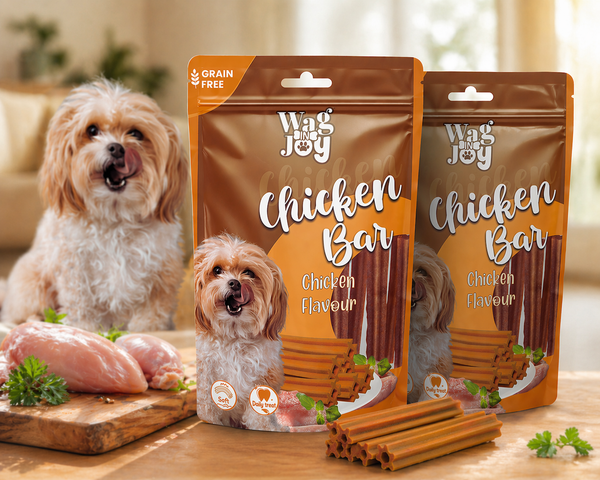 Wag in Joy Chicken Bar Dog Treats – Pack of 2 (150gm Each)
