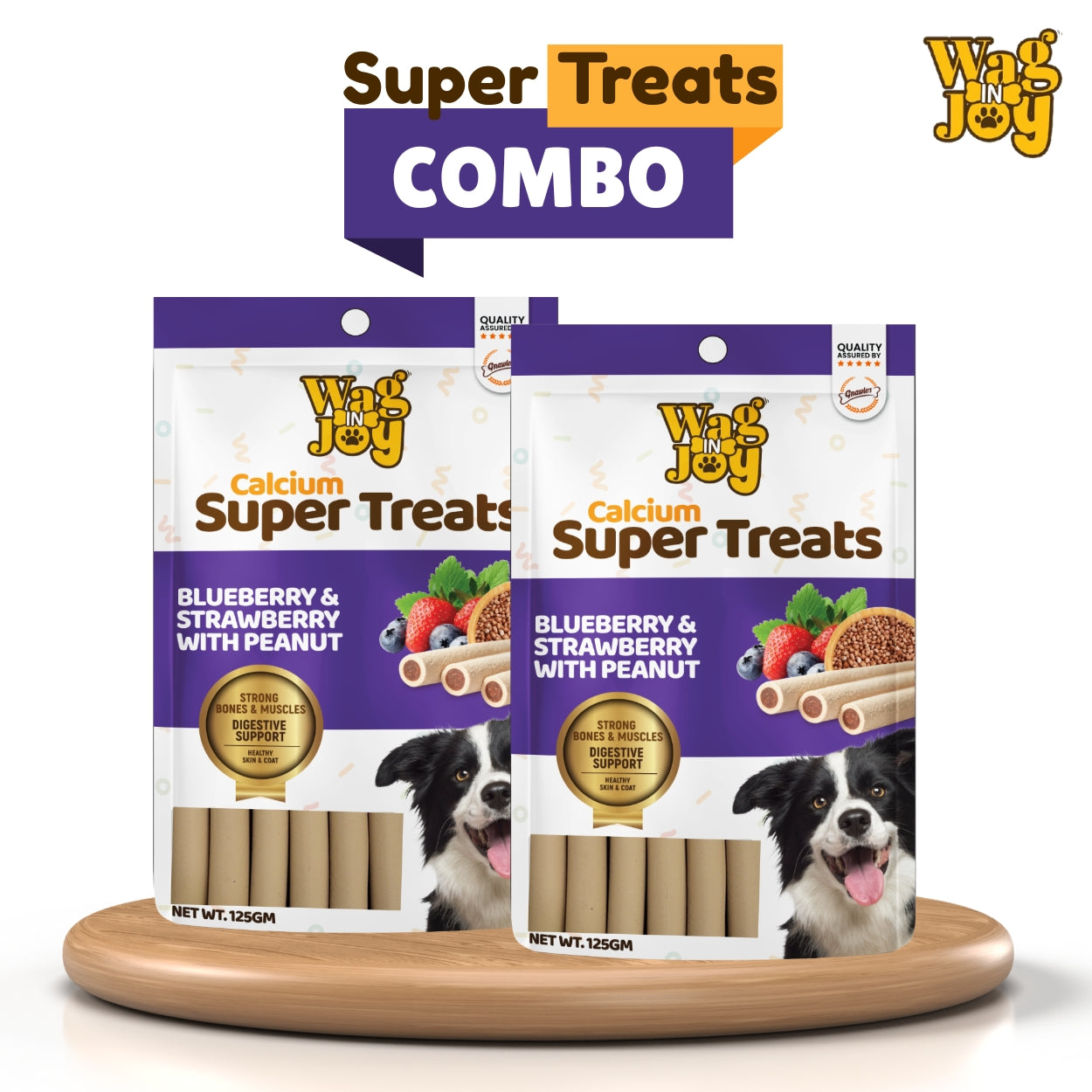 Calcium Super Treats Blueberry & Strawberry with Peanut – Pack of 2 (125gm Each)