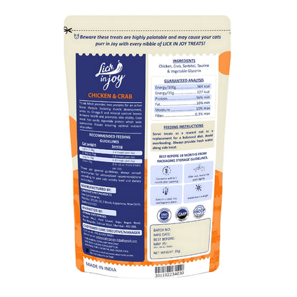 Lick in Joy Chicken Crab Cat Treat 35g