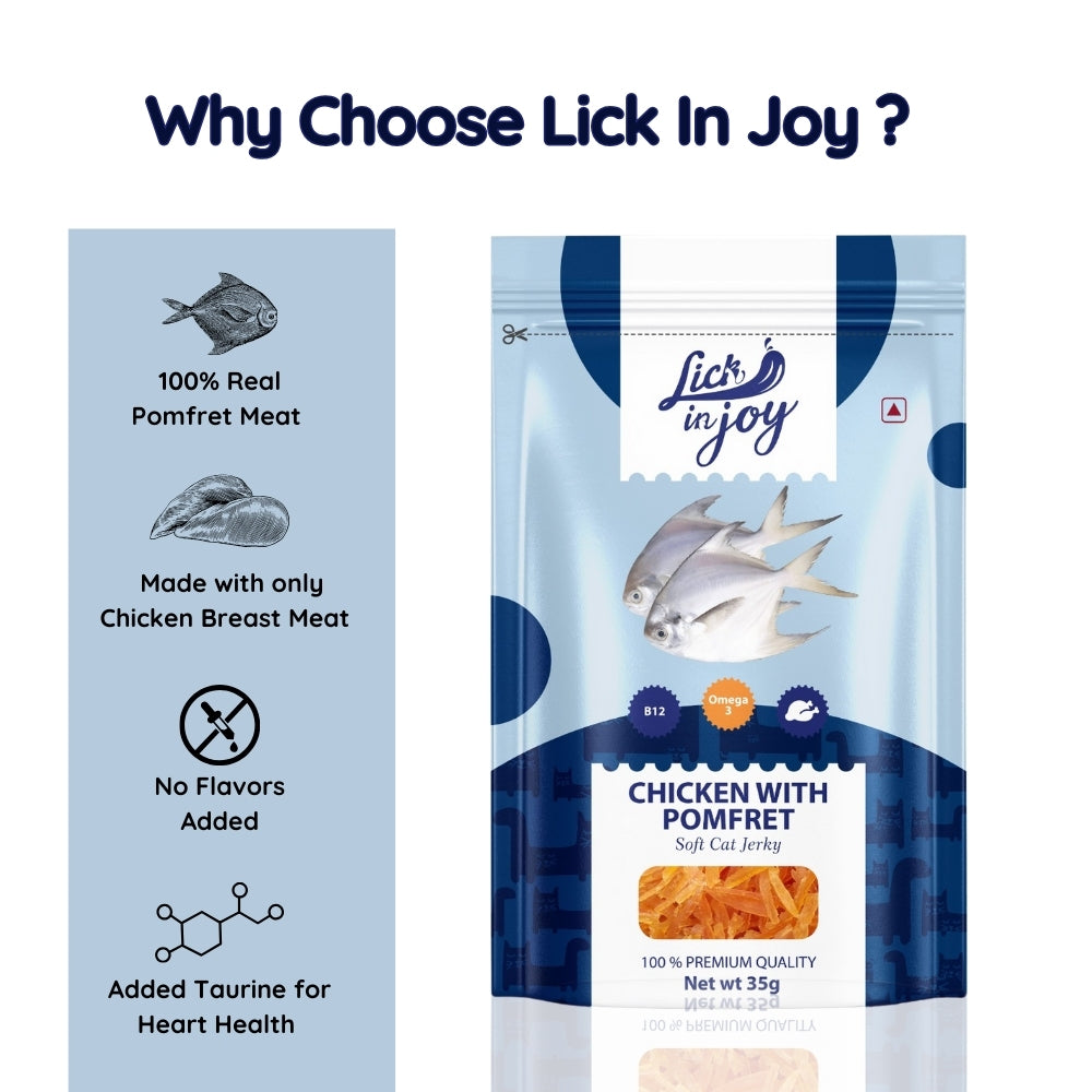 Lick in Joy Chicken with Pomfret Cat Treats 35g