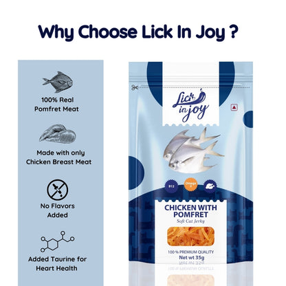 Lick in Joy Chicken with Pomfret Cat Treats 35g