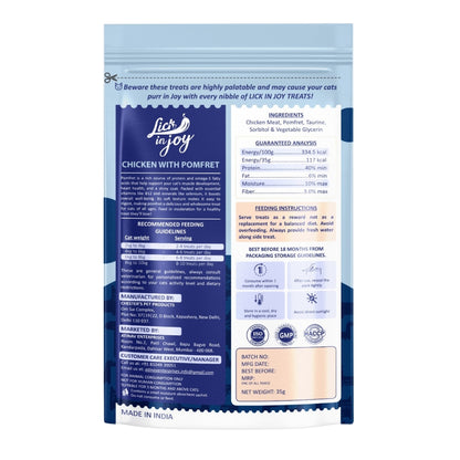 Lick in Joy Chicken with Pomfret Cat Treats 35g