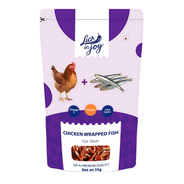 Lick in Joy Chicken Wrapped Fish Treat 35g