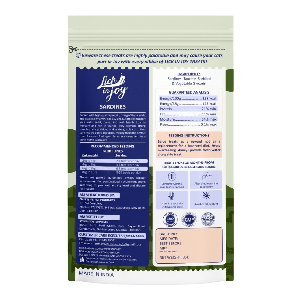 Lick in Joy Sardines Jerky - 35g