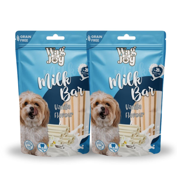Wag in Joy Milk Bar Vanilla Dog Treats – Pack of 2 (150gm Each)