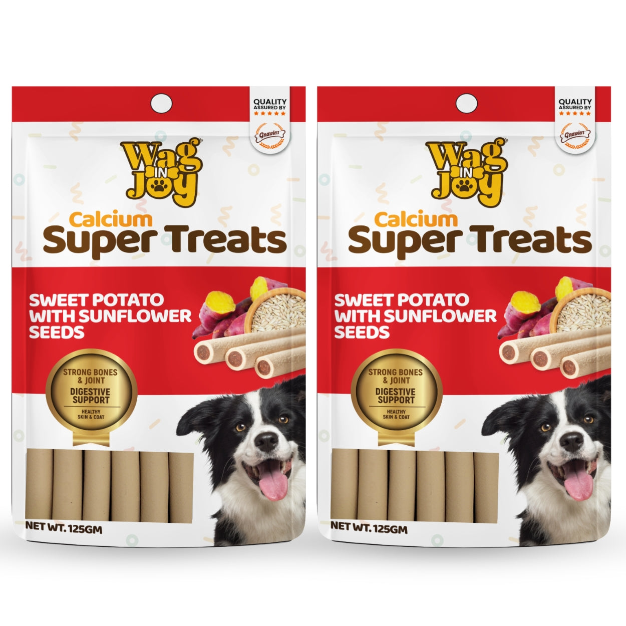 Calcium Super Treats Sweet Potato with Sunflower Seeds for Dogs – Pack of 2 (125gm Each)