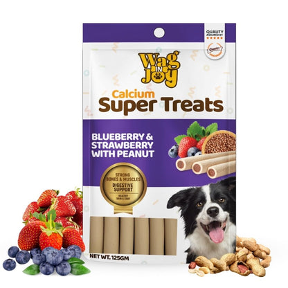 Calcium Super Treats - Blueberry & Strawberry with Peanut - 125gm