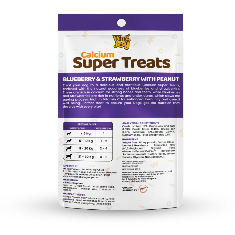 Calcium Super Treats - Blueberry & Strawberry with Peanut - 125gm