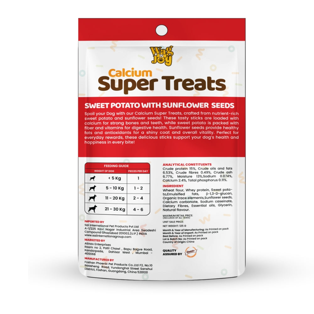 Calcium Super Treats - Sweet Potato with Sunflower Seeds - 125gm