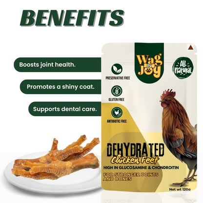 Wag in Joy Dehydrated Chicken Feet Dog Treats 120gm