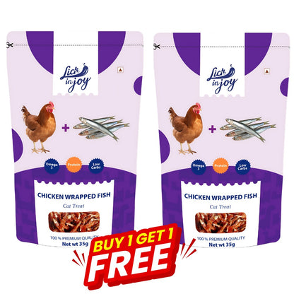 Lick in Joy Chicken Wrapped Fish Treat 35g